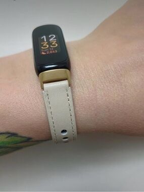 Cream Leather Band for Fitbit Inspire 3